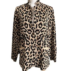 J Crew Leopard Sweater Blazer size Medium